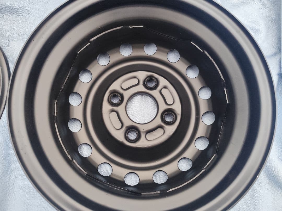 12×4.00B　スチールホイール4枚PCD1004穴　自家塗装品艶消しブラック
