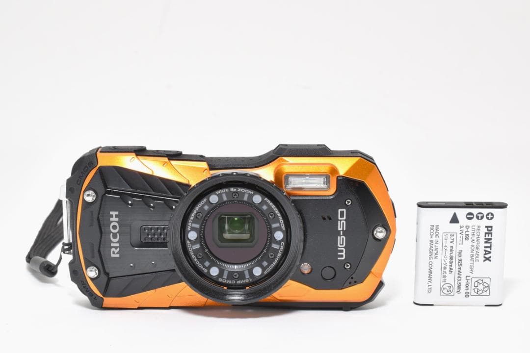 ショット数少 RICOH WG-50 防水 耐衝撃 オレンジ デジタルカメラ