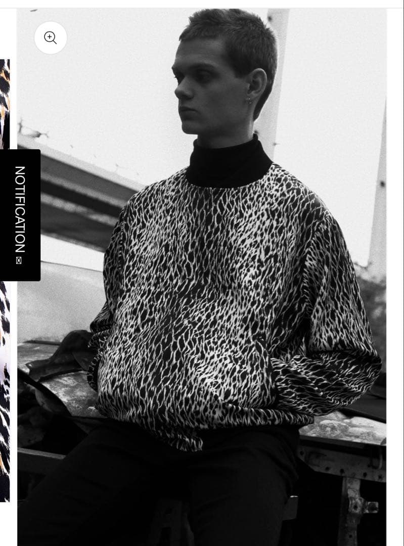 マインデニム　Leopard RC.Satin Rib Zip Blouson