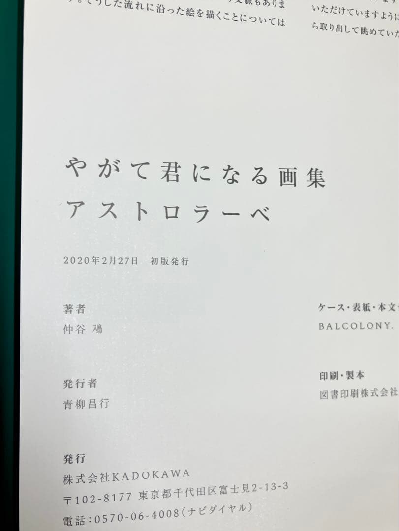 やがて君になる画集 アストロラーベ 仲谷鳰 ケース付き 初版本