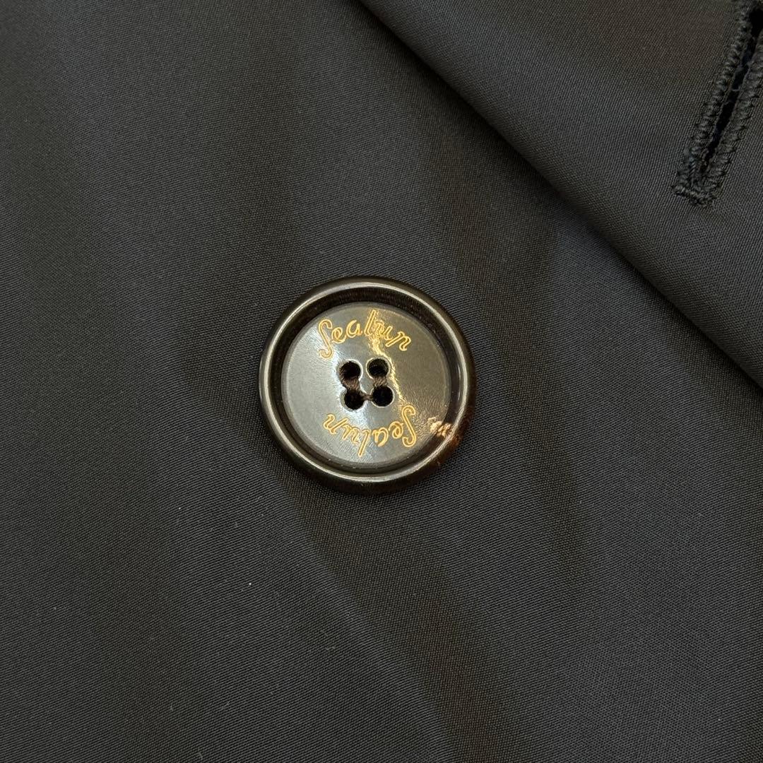 【美品】 シーラップ トレンチコート ポリ ネイビー 無地 46 Sealup