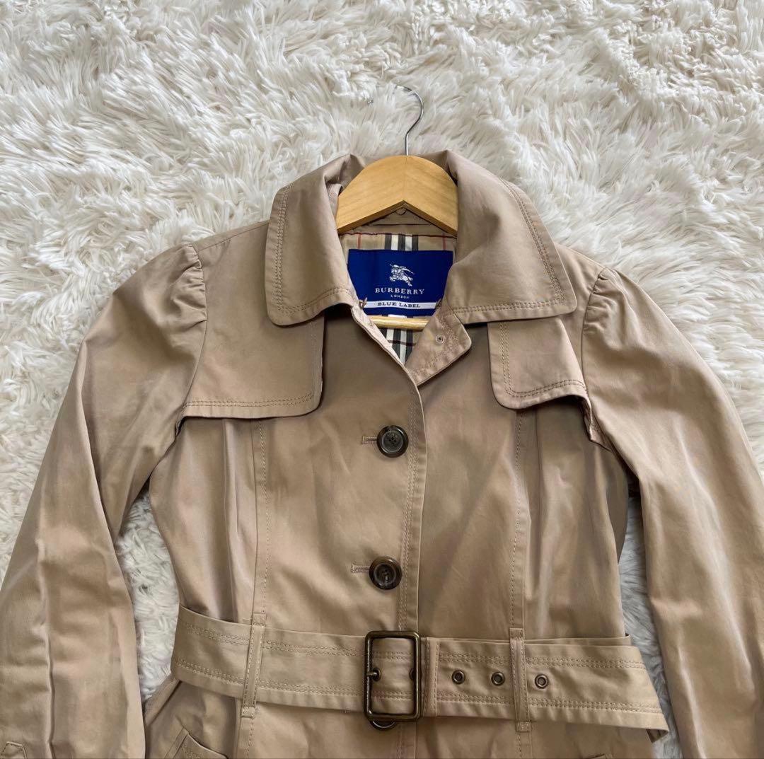 BURBERRY BLUE LABELトレンチコートベージュ フレアノバチェック