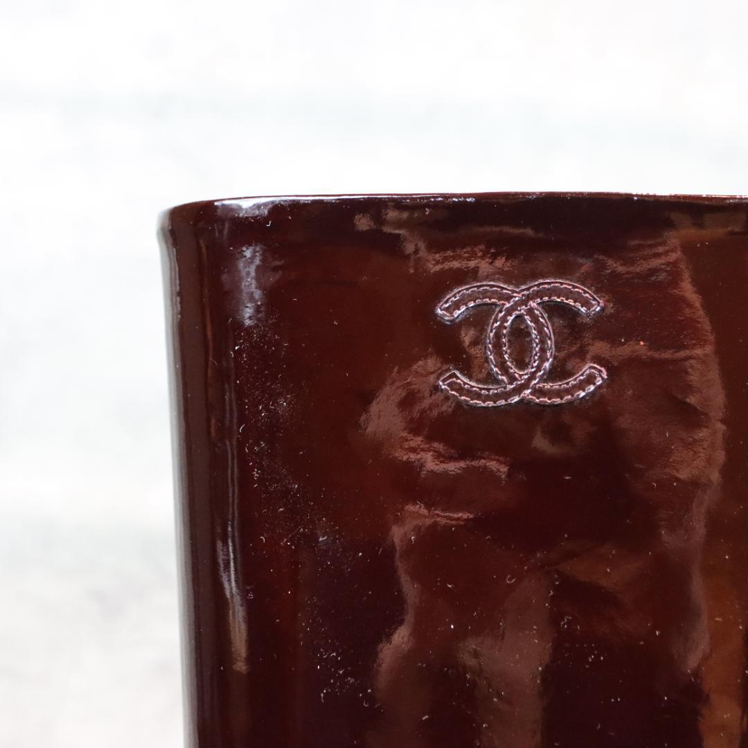 CHANEL シャネル COCO ココマーク パテント ロングブーツ