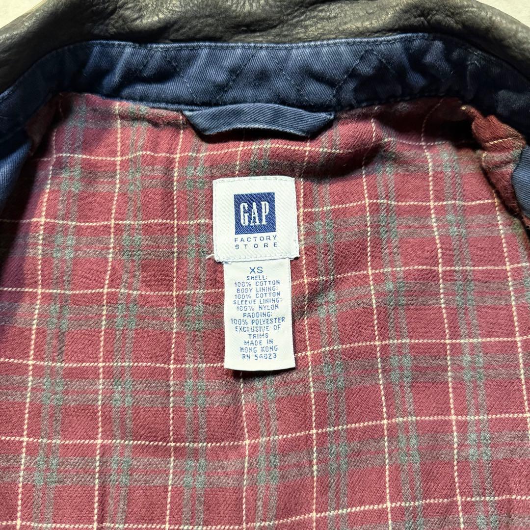 00s GAP ハンティングジャケット カバーオール 襟レザー コーデュロイ