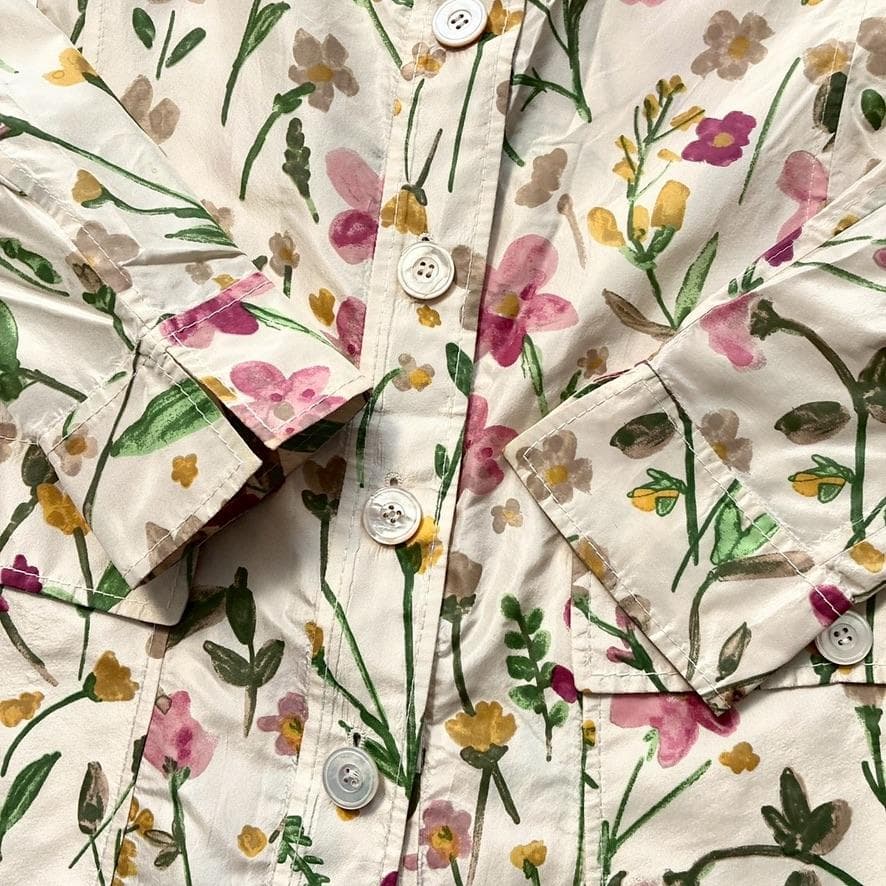 【希少】VALENTINO　シルクコート 2点セット 花柄 ゴールド イタリア製