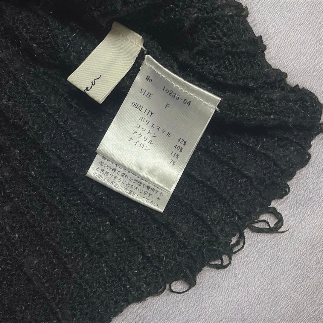 トップス louren melange knit cardigan black