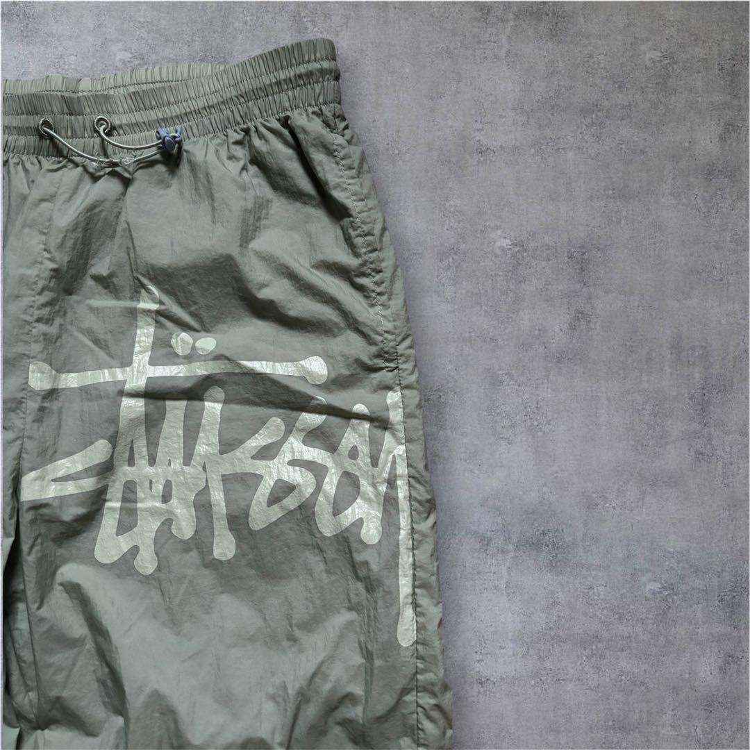 【極美品】STUSSY ビッグロゴ ナイロン ビーチパンツ 希少 S 正規品