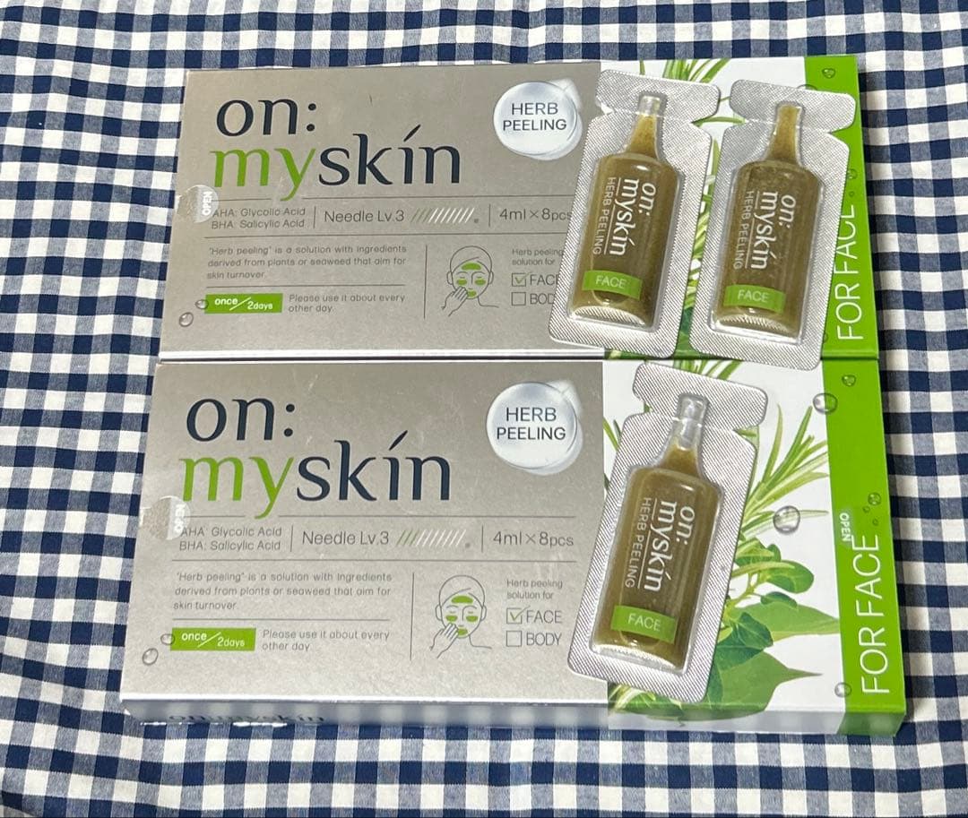 on: myskin ハーブピーリング 2箱セット＋バラ3個付き