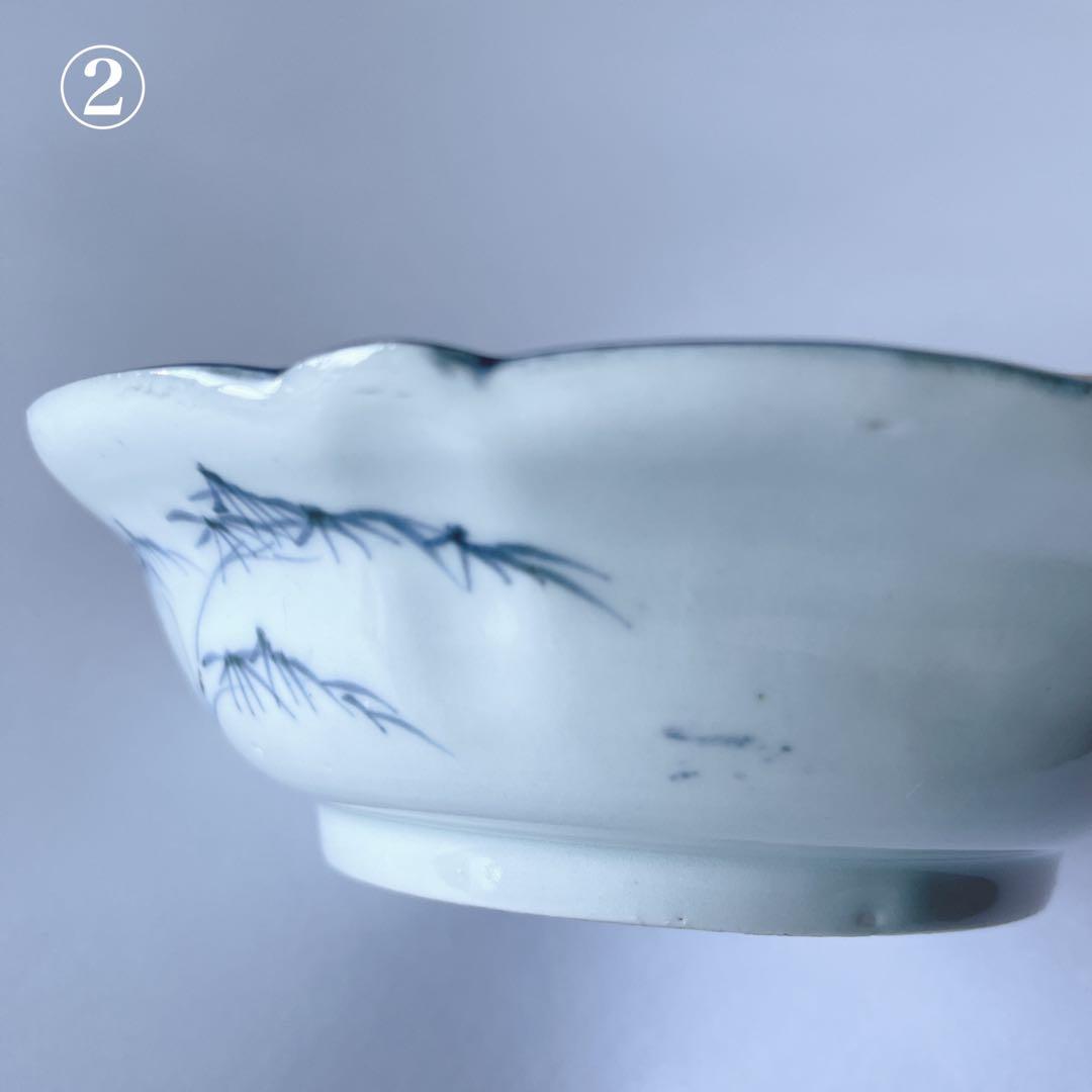 古伊万里　染付　雪輪に梅　膾皿　向付　骨董