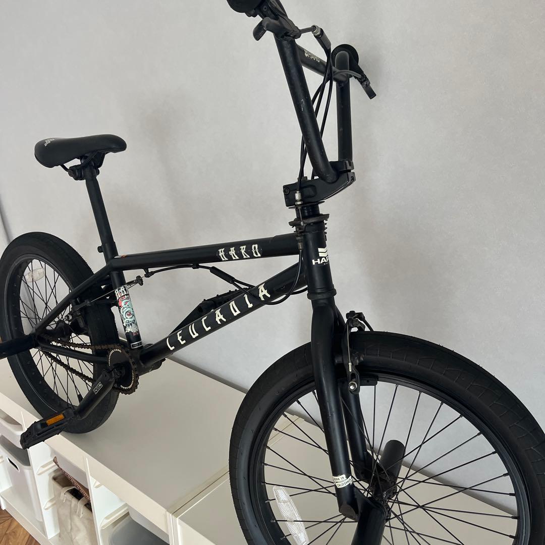 【引き取りのみ】HARO BMX LEUCADIA マットブラック 前輪パンク有