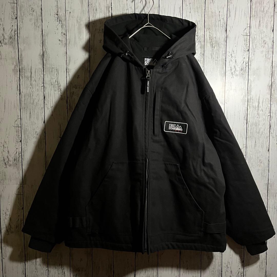 FIRSTDOWN アクティブジャケット　難燃　ダック地　フーディ　XL 黒
