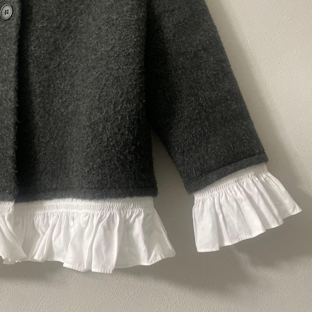 大人気‼️ZARA ザラ✨ポプリンコンビニットジャケット ダークグレー