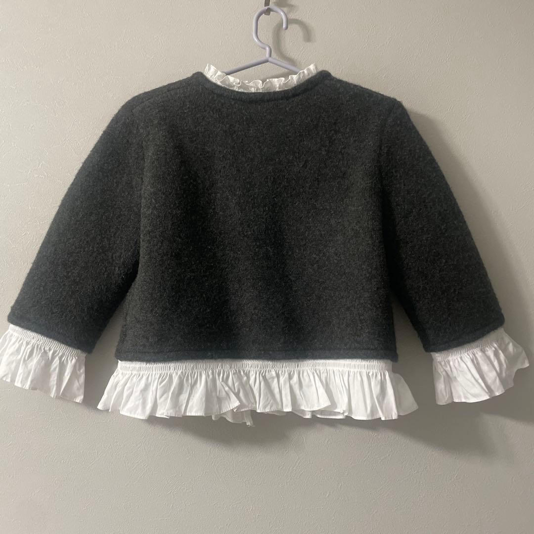 大人気‼️ZARA ザラ✨ポプリンコンビニットジャケット ダークグレー
