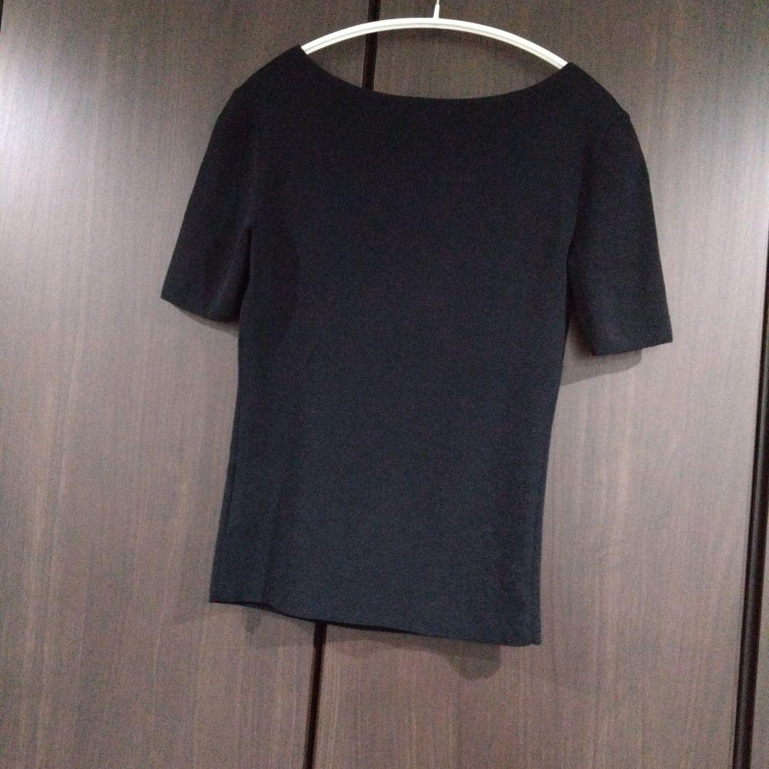 エポカsize40キュプラベーシックスクエアカラーニット　ブラック