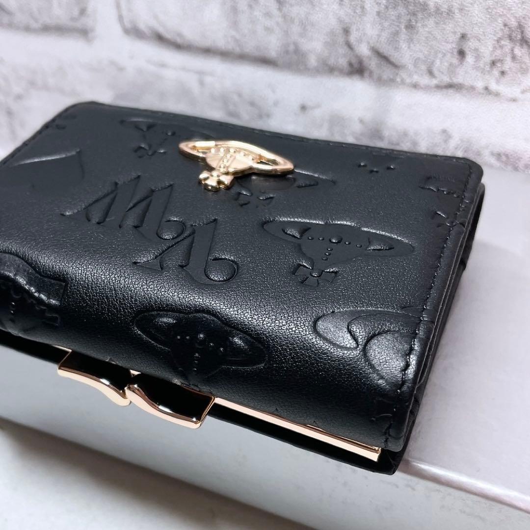 【ショッパー付き】Vivienne Westwood 三つ折財布ブラック　マット