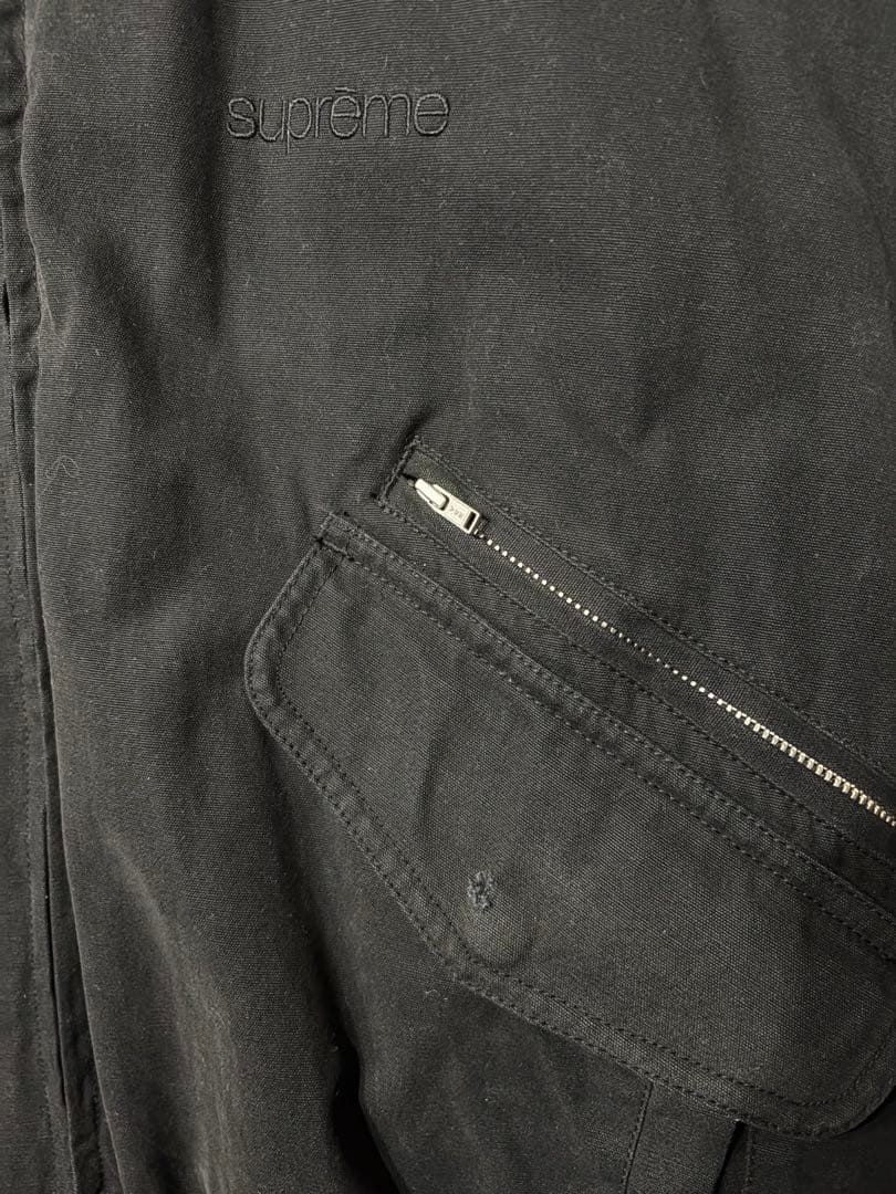 ジャケット・アウター supreme Leather Collar Utility Jacket BK