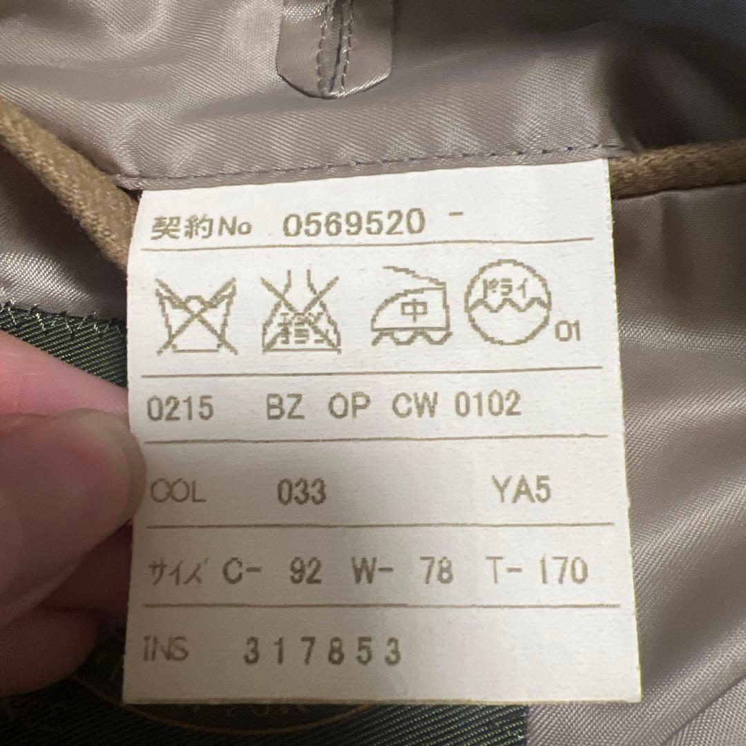 極美品　ジェイプレス　テーラードジャケット　金ボタン 茶　シングル　M ウール