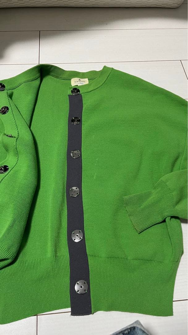 Lanvin en Bleu グリーン　カーディガン