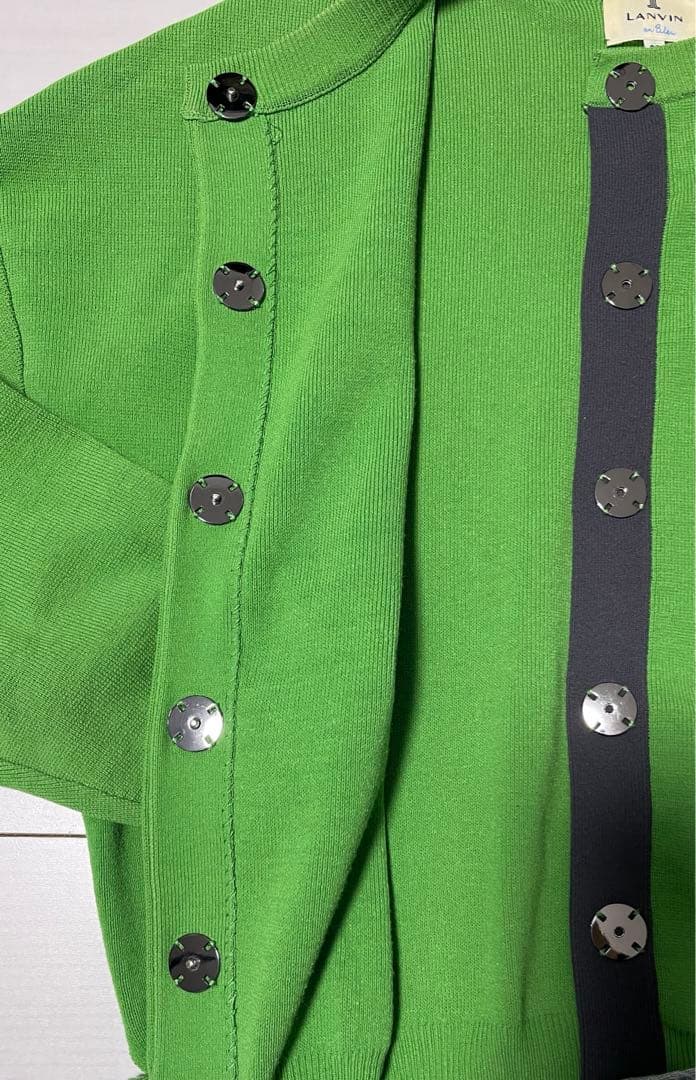 Lanvin en Bleu グリーン　カーディガン