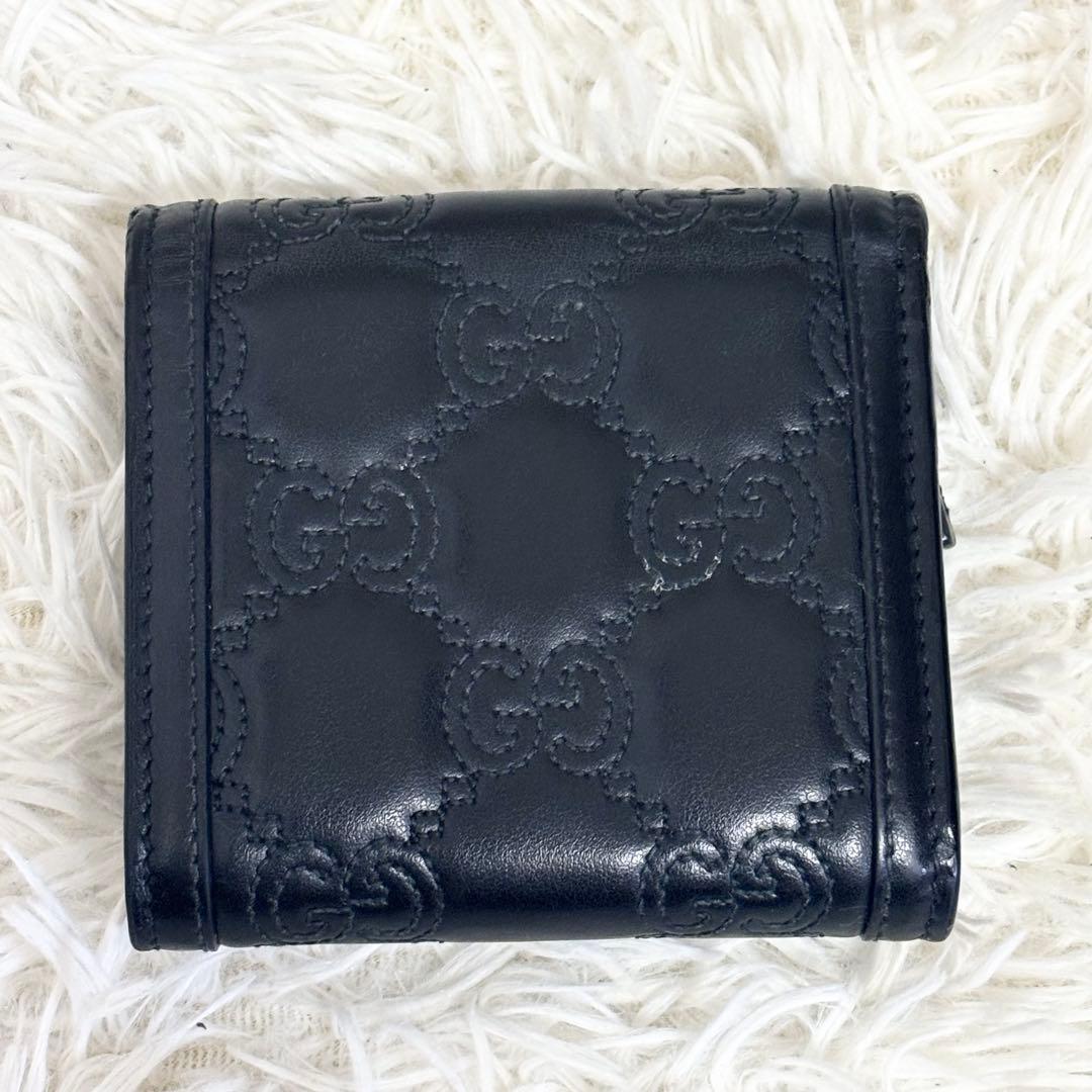 極美品✨GUCCI GG マトラッセ マーモント 二つ折り財布 キルティング 黒