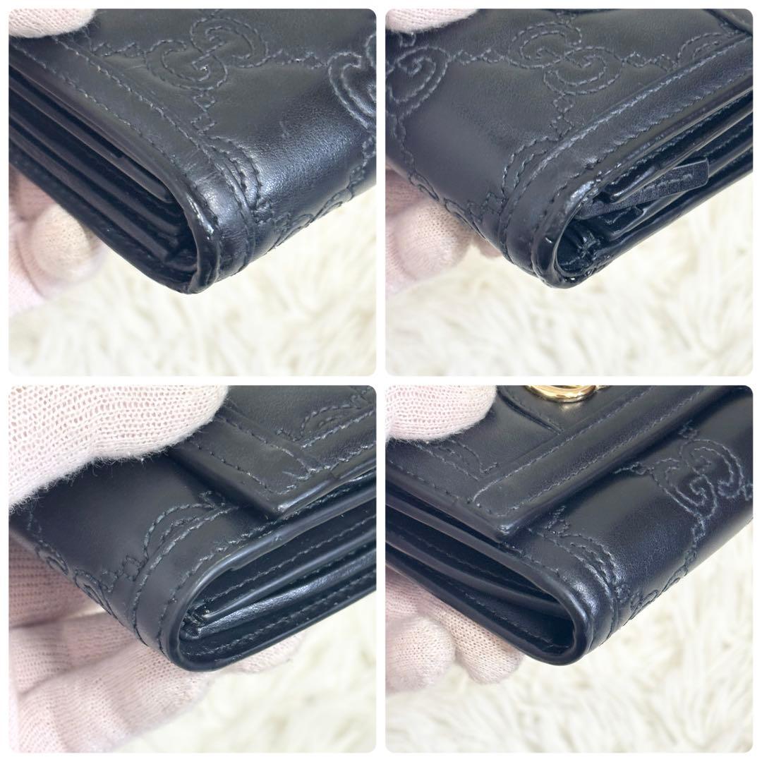 極美品✨GUCCI GG マトラッセ マーモント 二つ折り財布 キルティング 黒