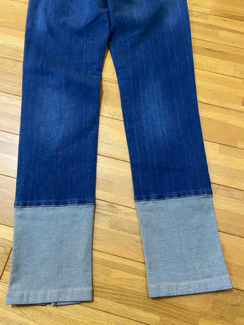 新品　ayane 異素材デザインセンタースリットスキニーデニム