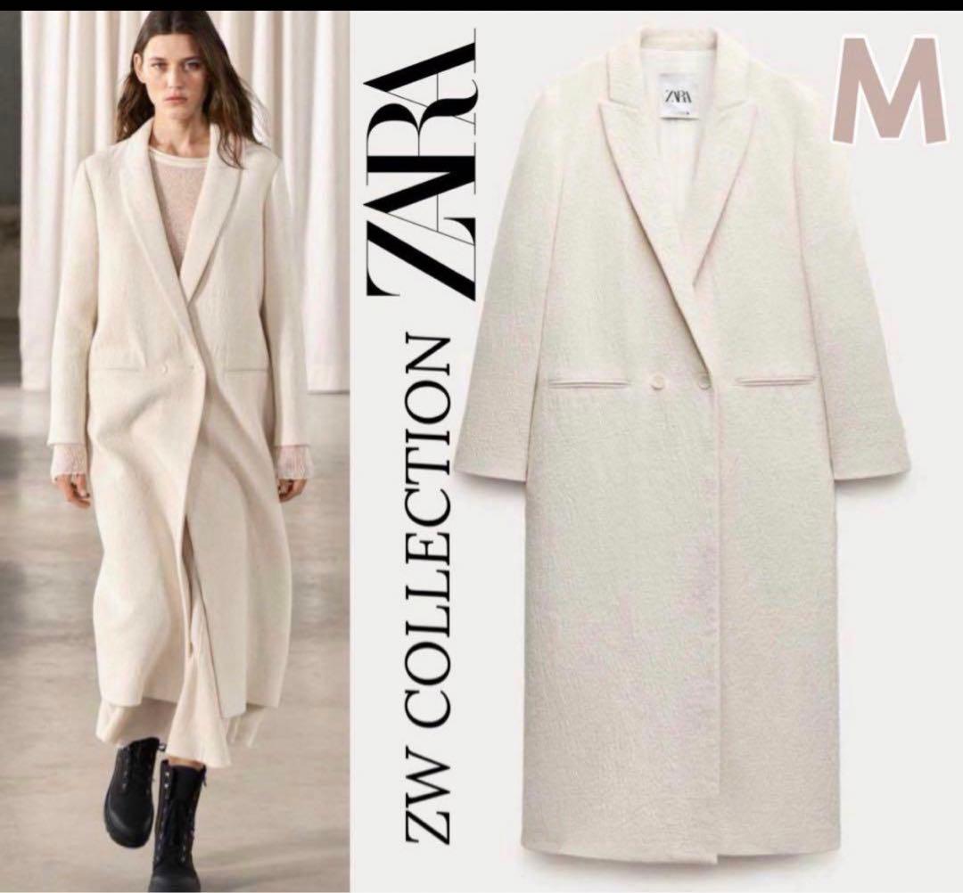 新品ZARA 定価22,990円 ウールブレンド ロングコートM