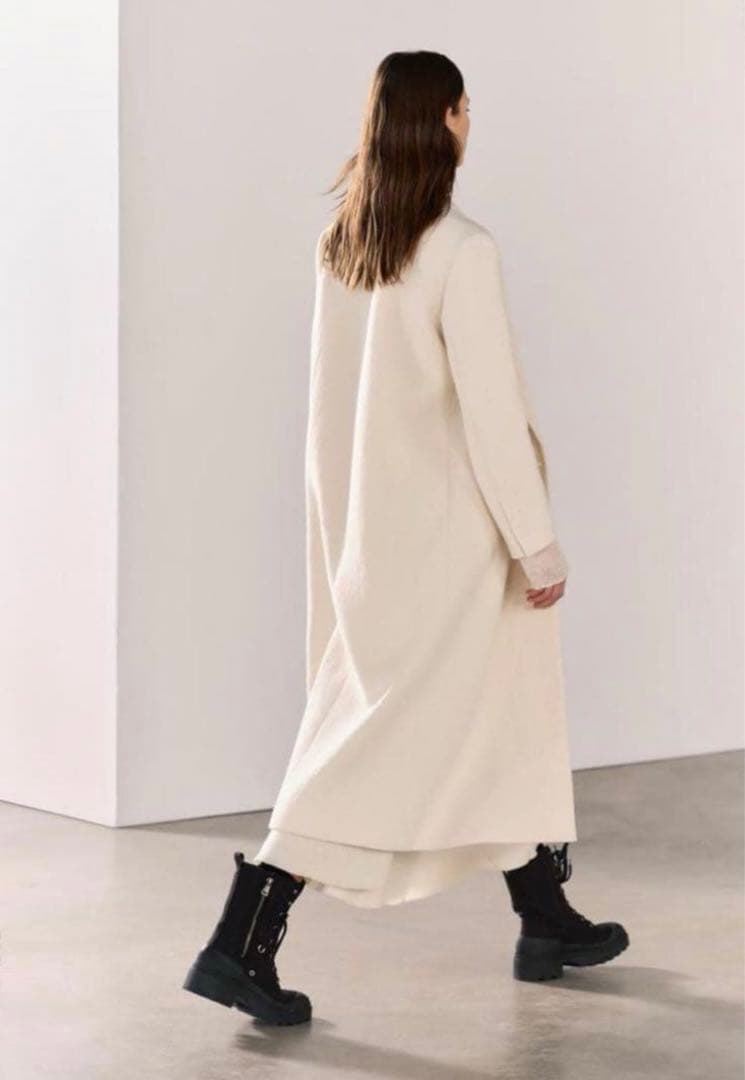 新品ZARA 定価22,990円 ウールブレンド ロングコートM