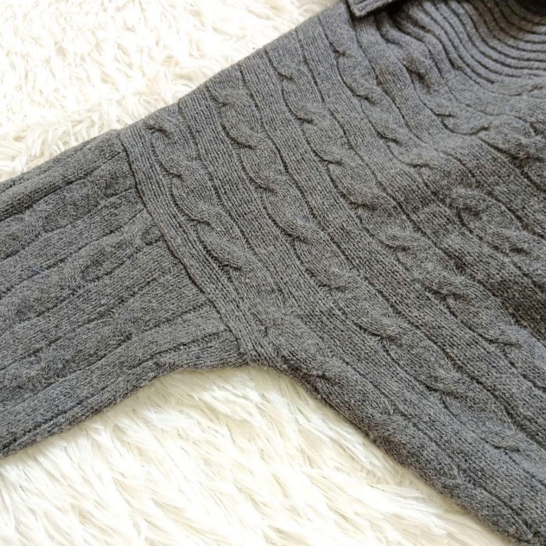 ポロラルフローレン ケーブル編み ショールカラー カシミヤ混 ロングカーディガン