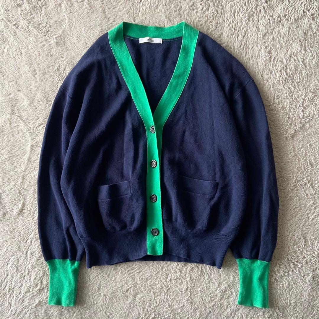 完売品/美品ジャーナルスタンダード ダブルニットコントラストカーディガン