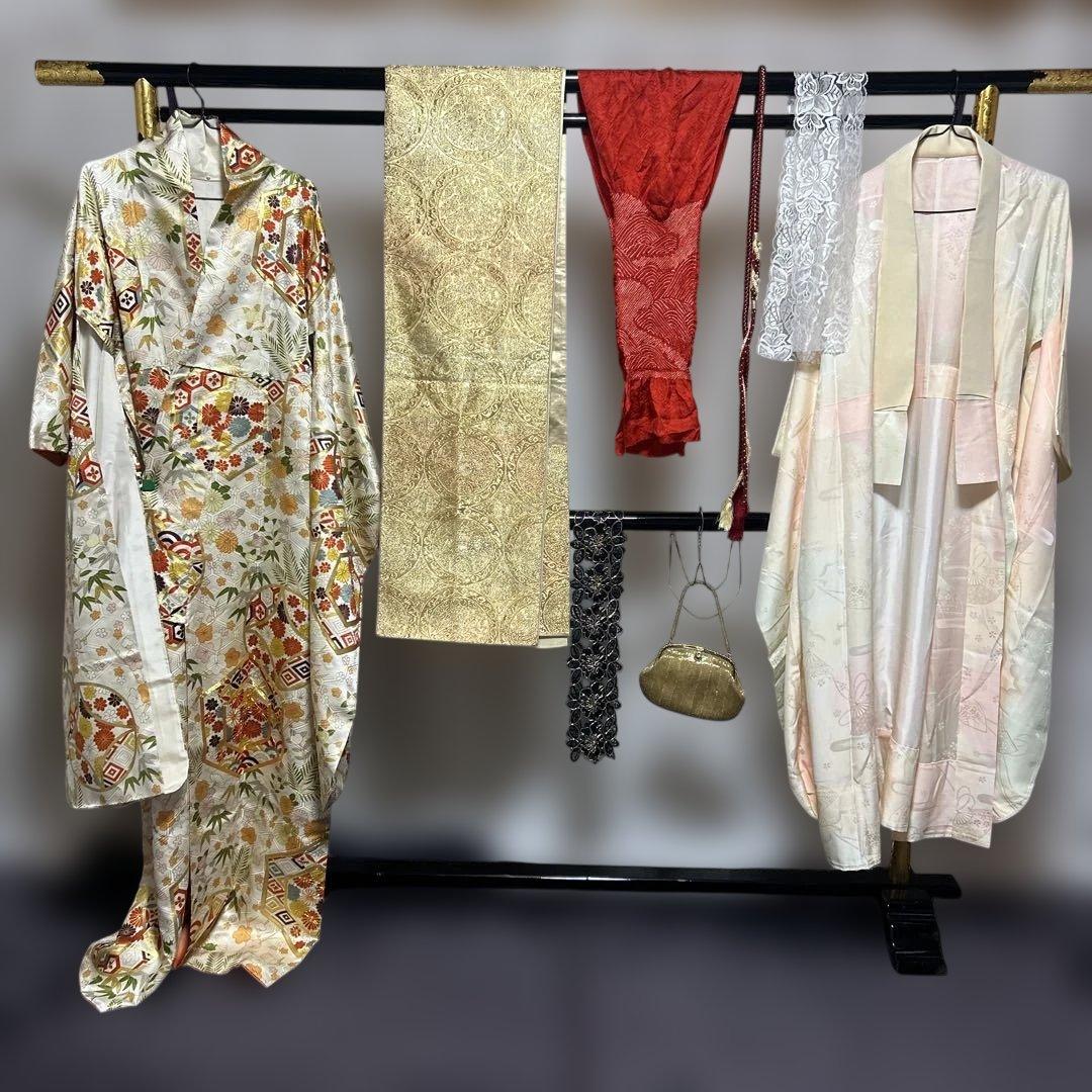 古典美×上質正絹　豪華フルセット 振袖＋ビーズバッグ　駒刺繍　金糸