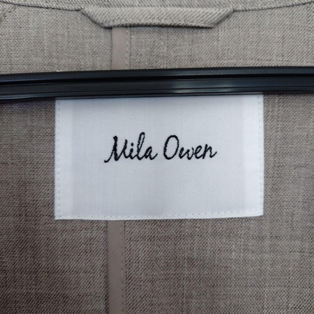Mila Owen(ミラオーウェン) 共ベルト付麻調肩章デザイントレンチコート