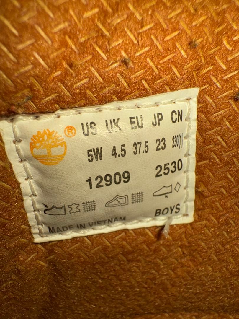 Timberland ベージュ ワークブーツ23センチ12909値下げコメント◎