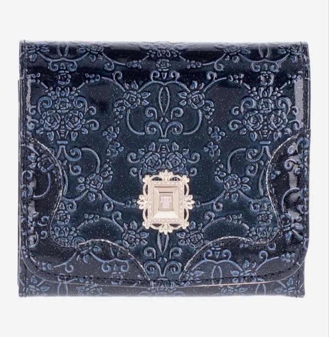 【新品】⚜ANNA SUI⚜ルーミー 折り財布 ネイビー 正規品 アナスイ 紺色