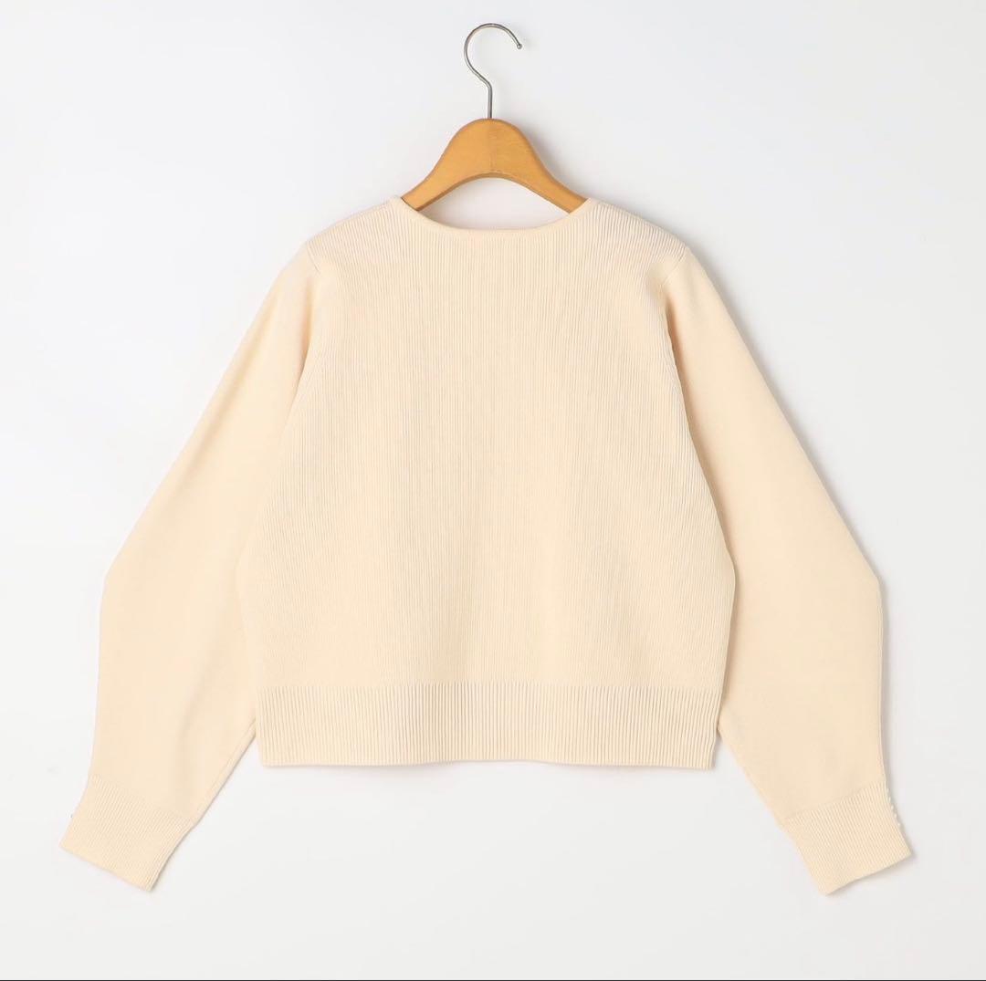 NOLLEY’S パールビジュー片畦カーディガン アイボリー 38