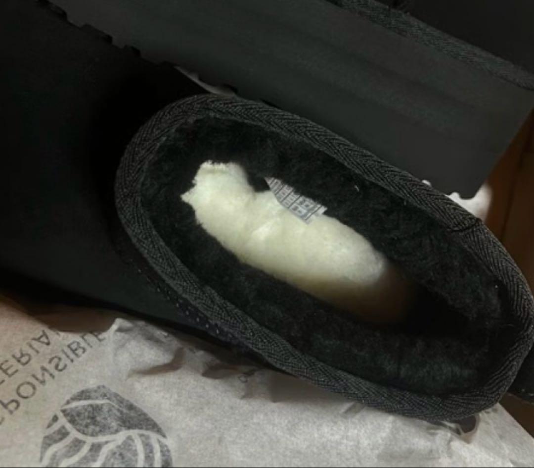 UGG ムートンブーツ ブラック 厚底 アグ 23cm