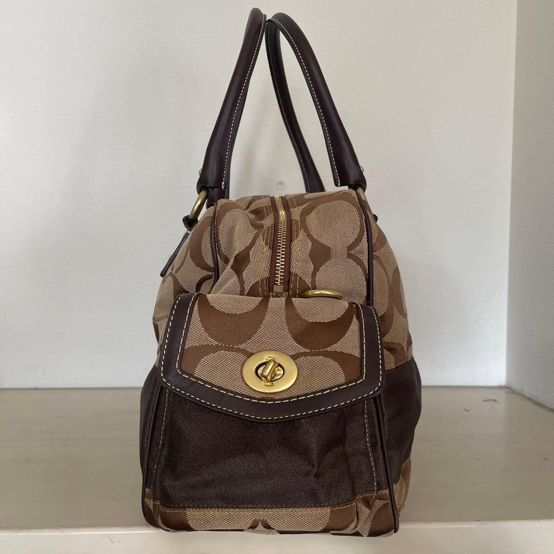 バッグ Coach Signature 2way Boston Bag