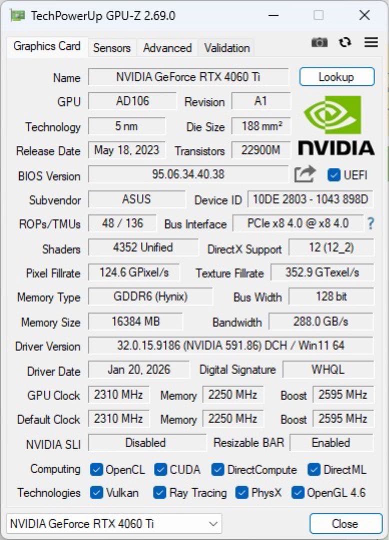 レ*こ様 ASUS GeForce RTX 4060 Ti VRAM 16GB