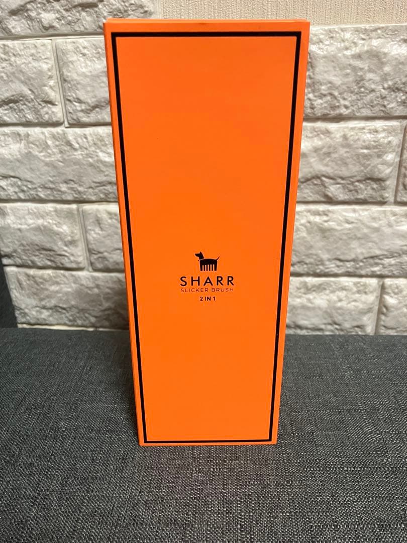 ラスト SHARR ペットブラシ 黒 オレンジ 犬 猫 2in1 新品
