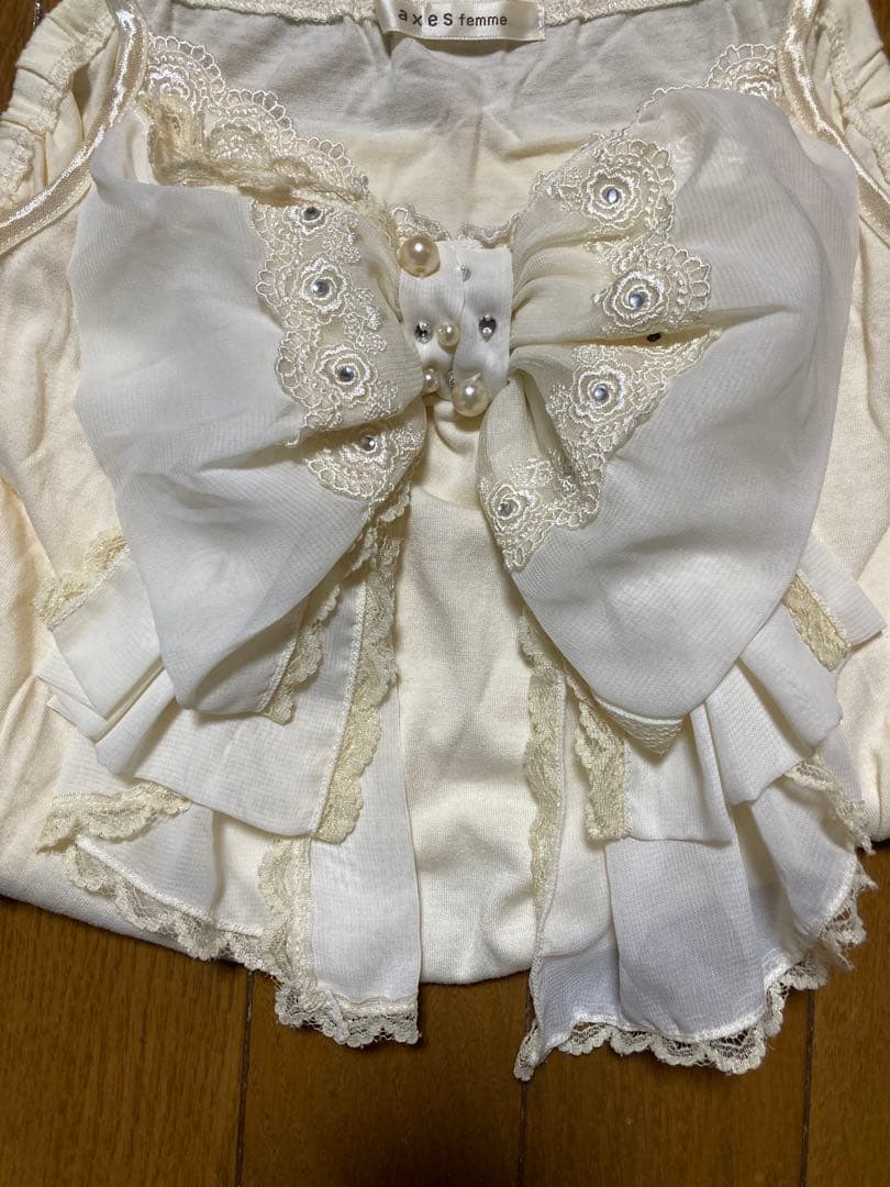 axes femme♡ビッグリボンキャミソール♡生成り♡