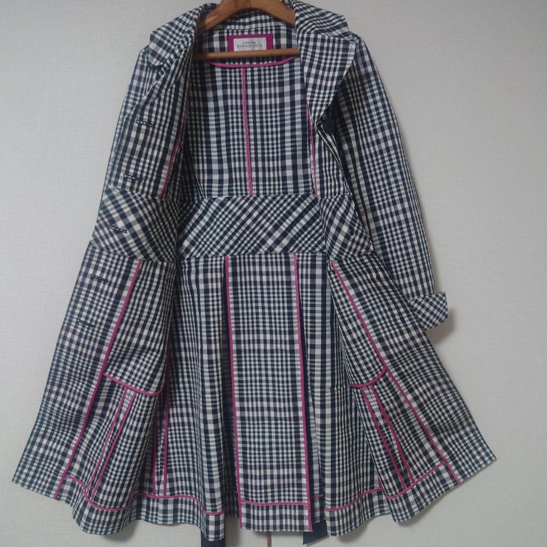 ALMA EN ROSE スプリングコート　HANAE MORI　チェック柄