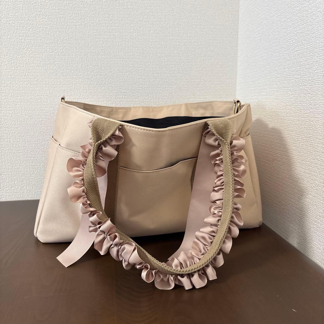 godpiva ゴッドピバ　キャンバスフリルリボンバッグ　ペットキャリー