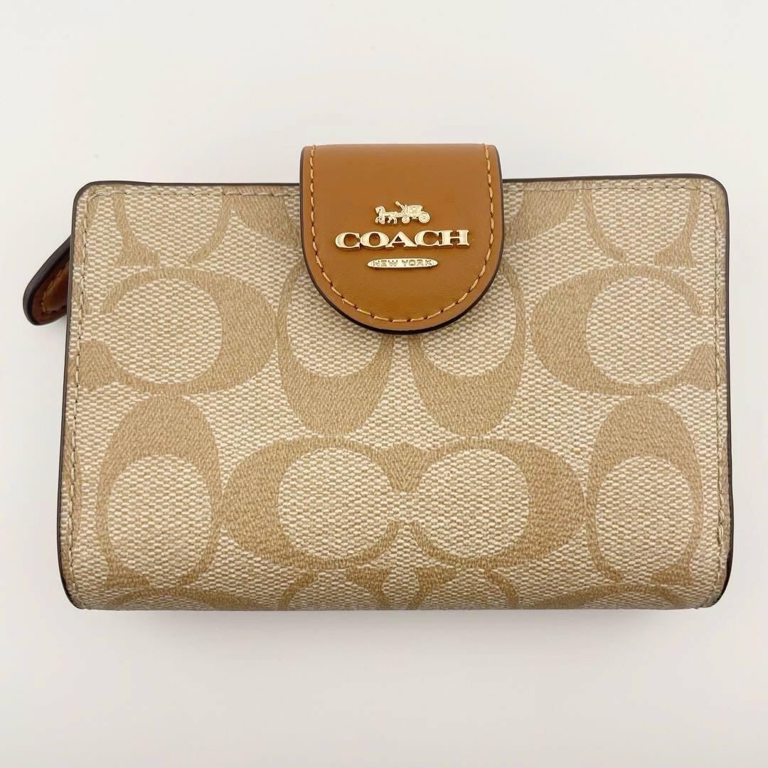 未使用級✨COACH コーチ ミディアム コーナー ジップ 二つ折り財布