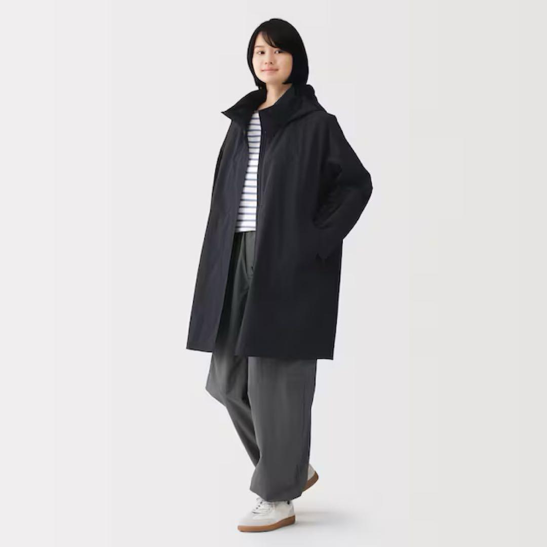 無印良品 婦人 撥水ＵＶカットフードがしまえるロングコート