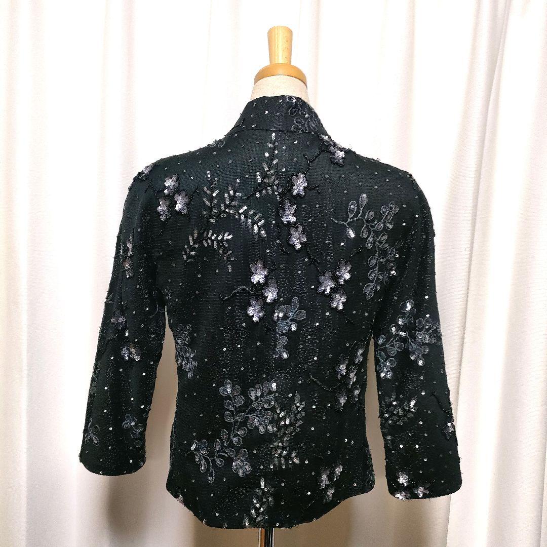 ARMANI スパンコール 刺繍 スタンドカラー レース ジャケット