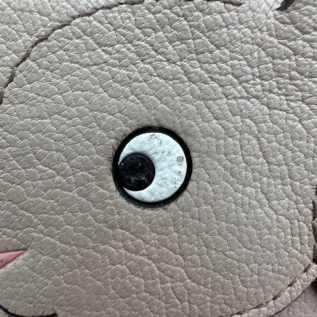 ✨付属品完備✨アニヤハイドマーチ　三つ折り財布　ウサギ　シボ革　ベージュ