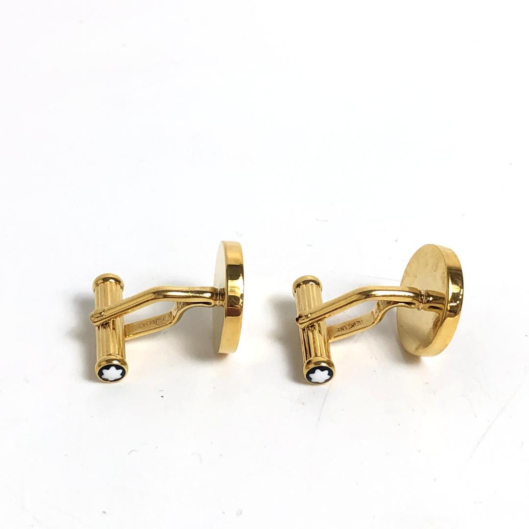 5F466/モンブラン/カフスリンクス/オニキス/ラウンドロゴ/ゴールド金具