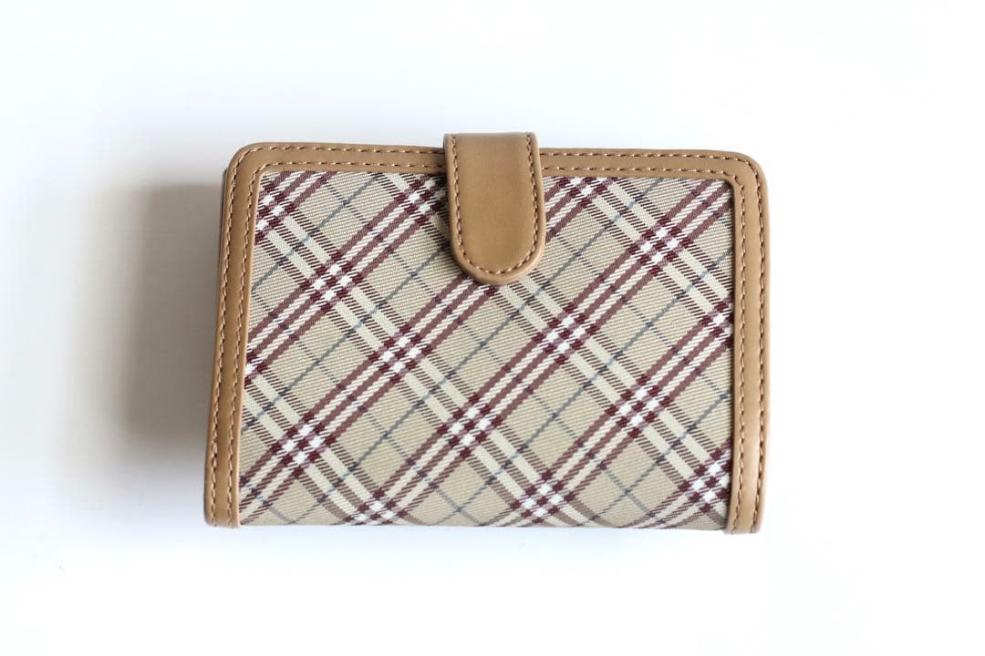 【美品】バーバリー　ブルーレーベル 三つ折り財布 ノバチェック ベージュ
