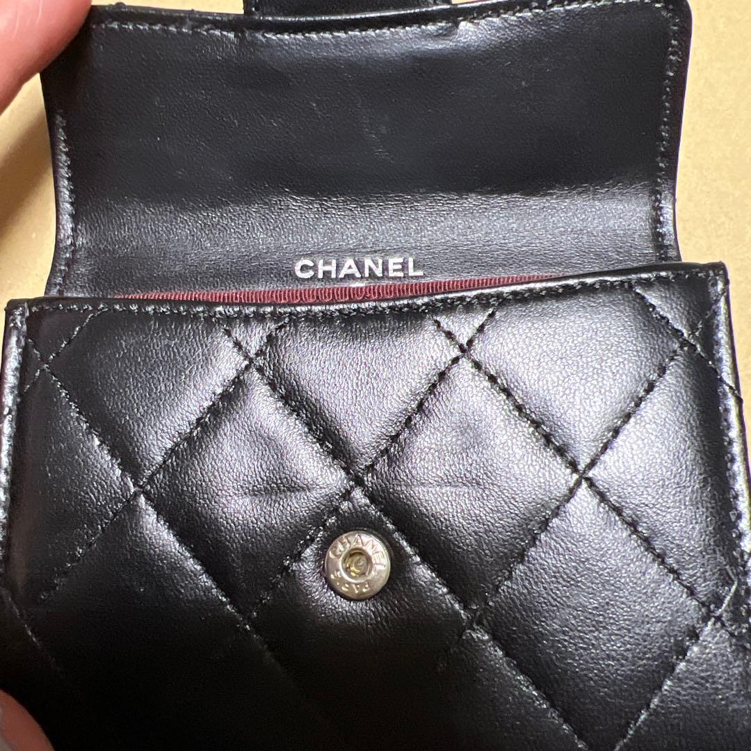 m*a様 CHANEL ブラックレザー キルティング折り財布