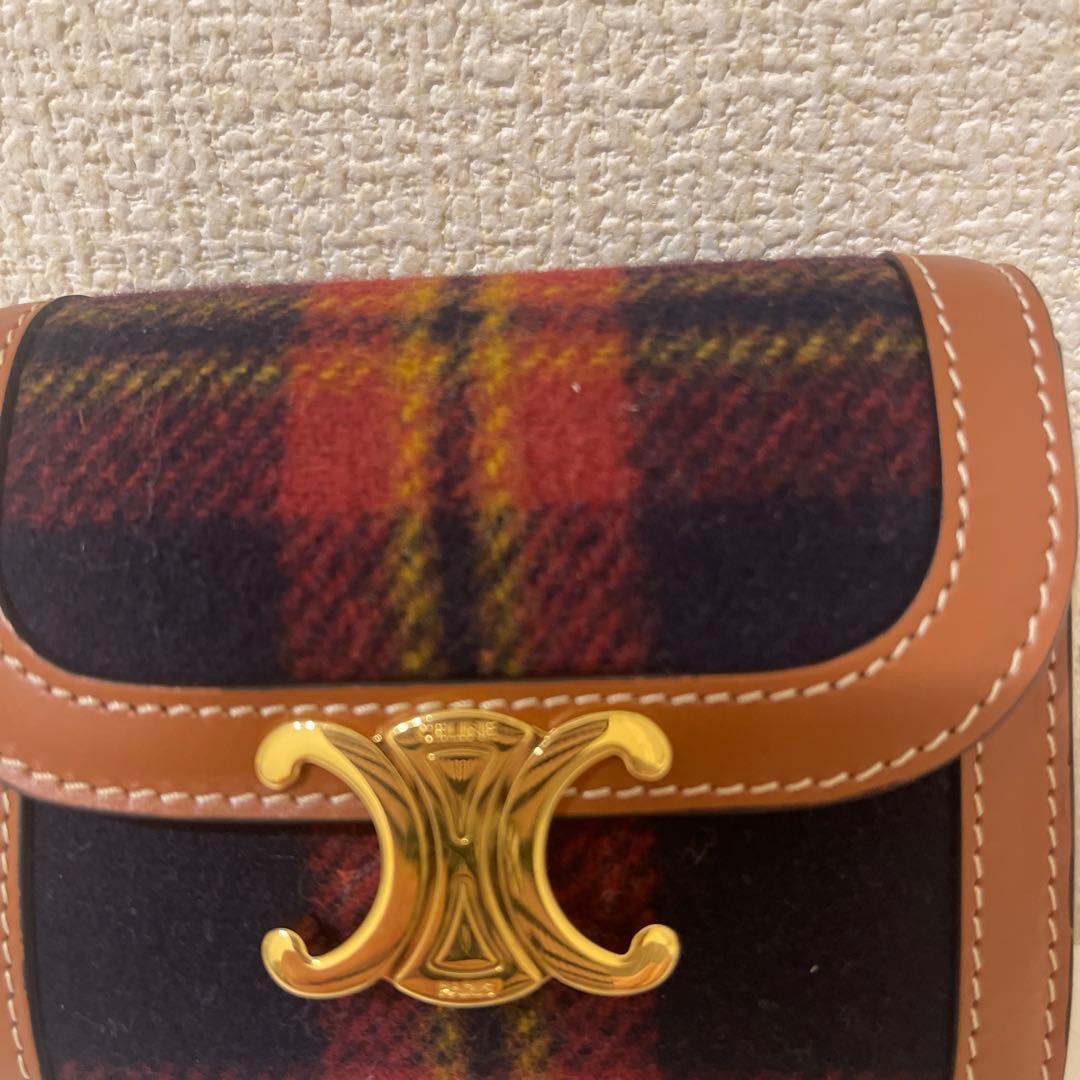♡セリーヌ♡トリオンフ3つ折り財布　タータンチェック